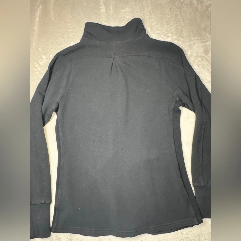 Varley Women’s Black Full Zip Mock Neck Ribbed Sides Athletic Jacket Size Large